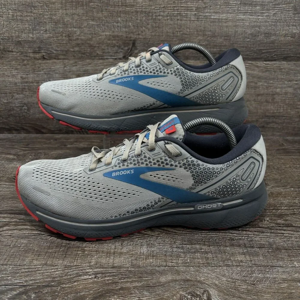 Brooks Ghost 14 Running Shoes Men's 11 D Gray Blue Cushioned Sneakers